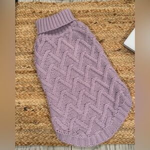 🐾Dog Sweater Lavender Fashion Cable Knit size Medium🐾